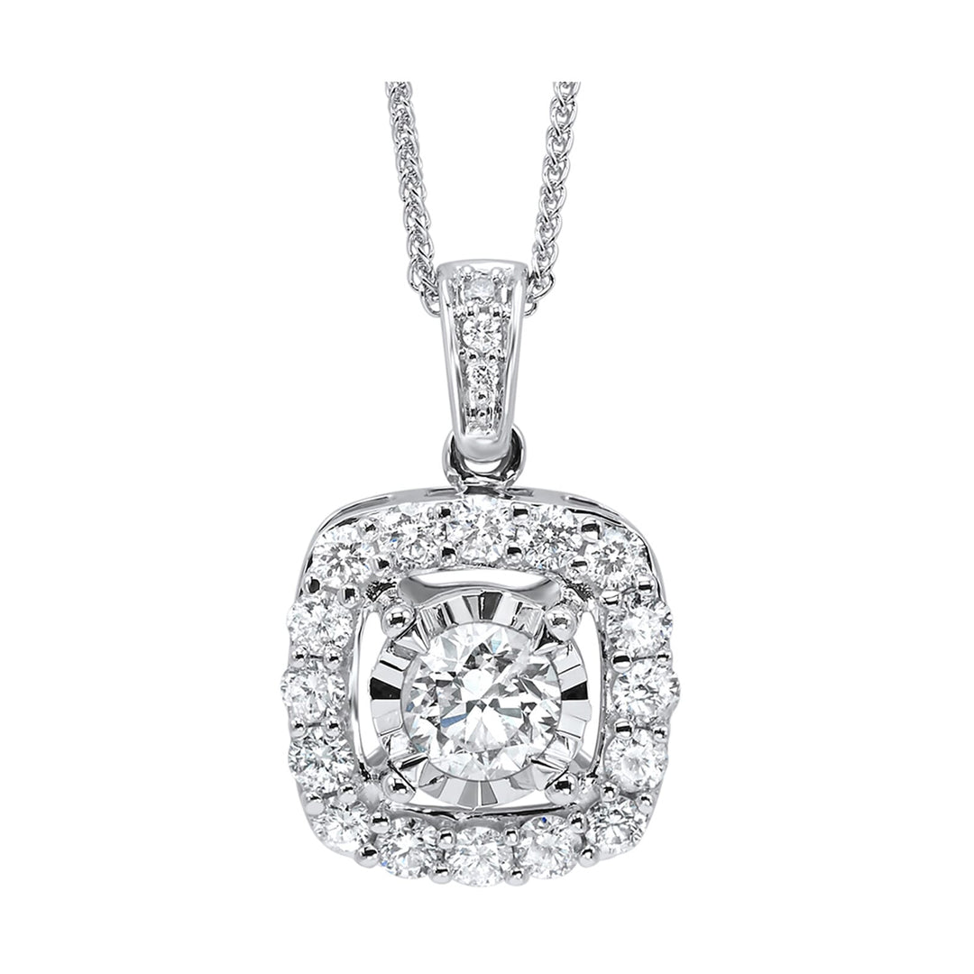 14Kt White Gold Diamond 1Ctw Pendant