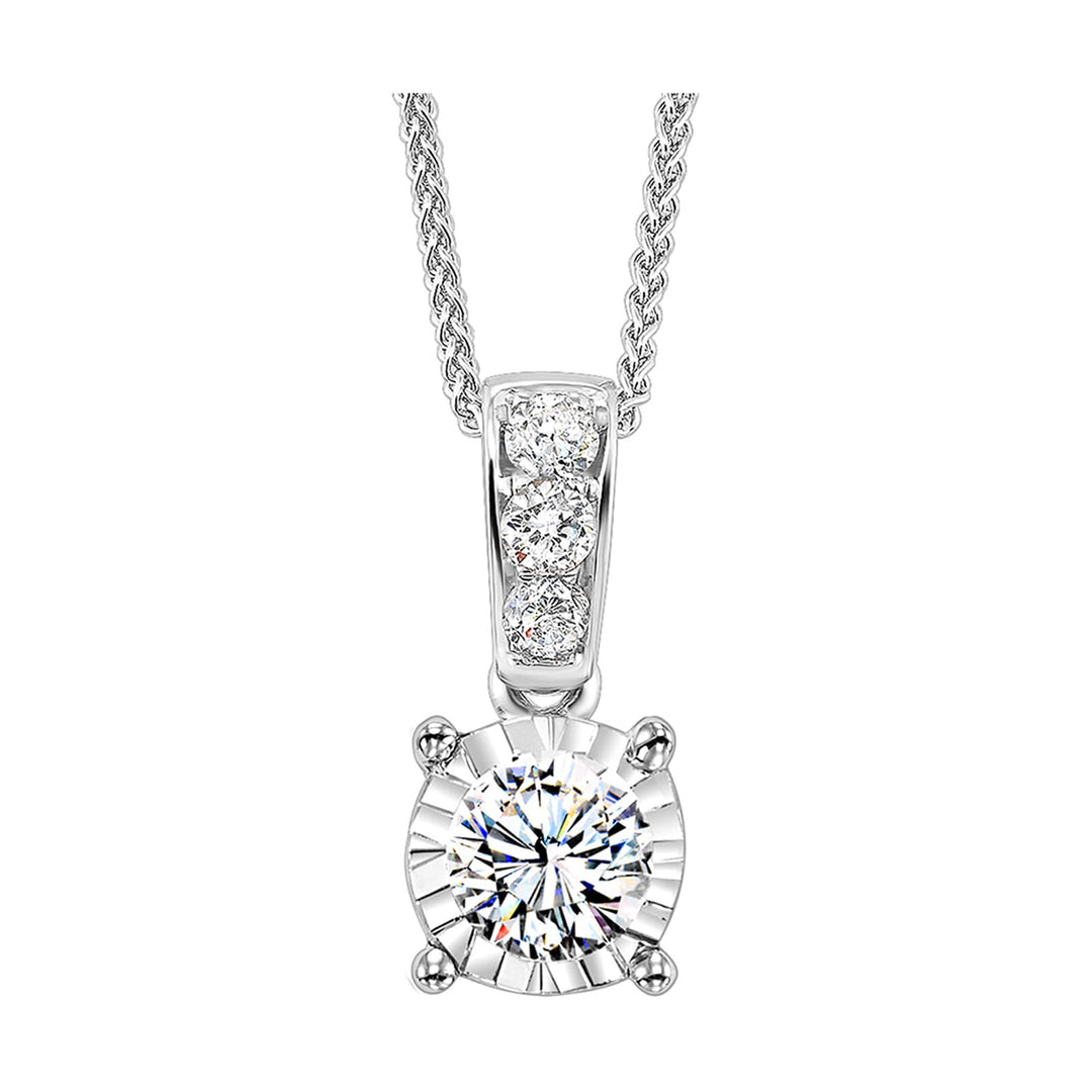 14Kt White Gold Semi Mount 1/10Ctw Pendant
