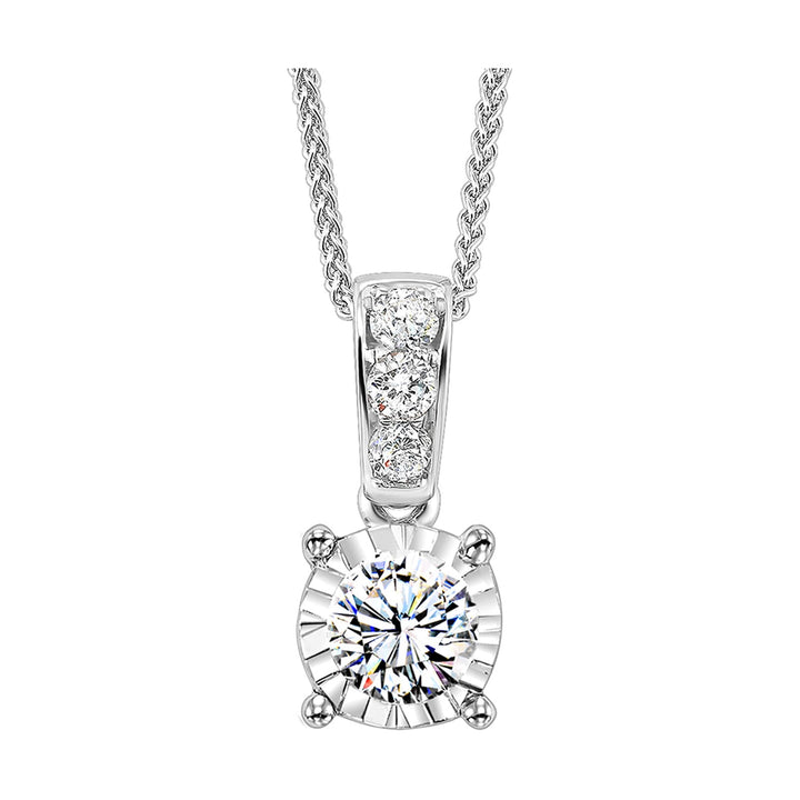 14Kt White Gold Semi Mount 1/10Ctw Pendant