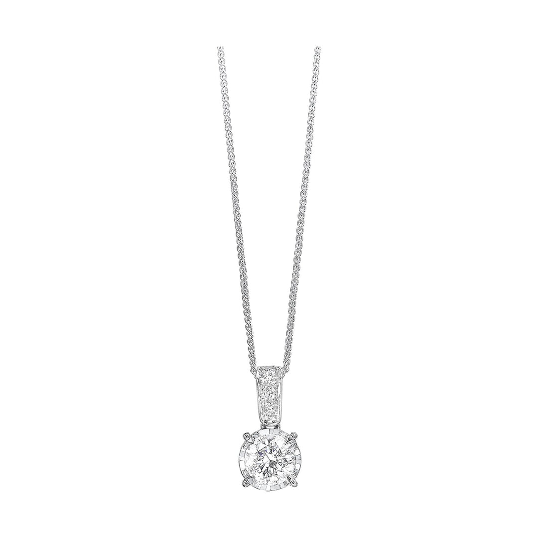 14Kt White Gold Semi Mount 1/10Ctw Pendant