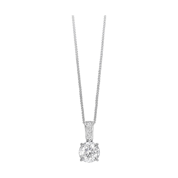 14Kt White Gold Semi Mount 1/10Ctw Pendant