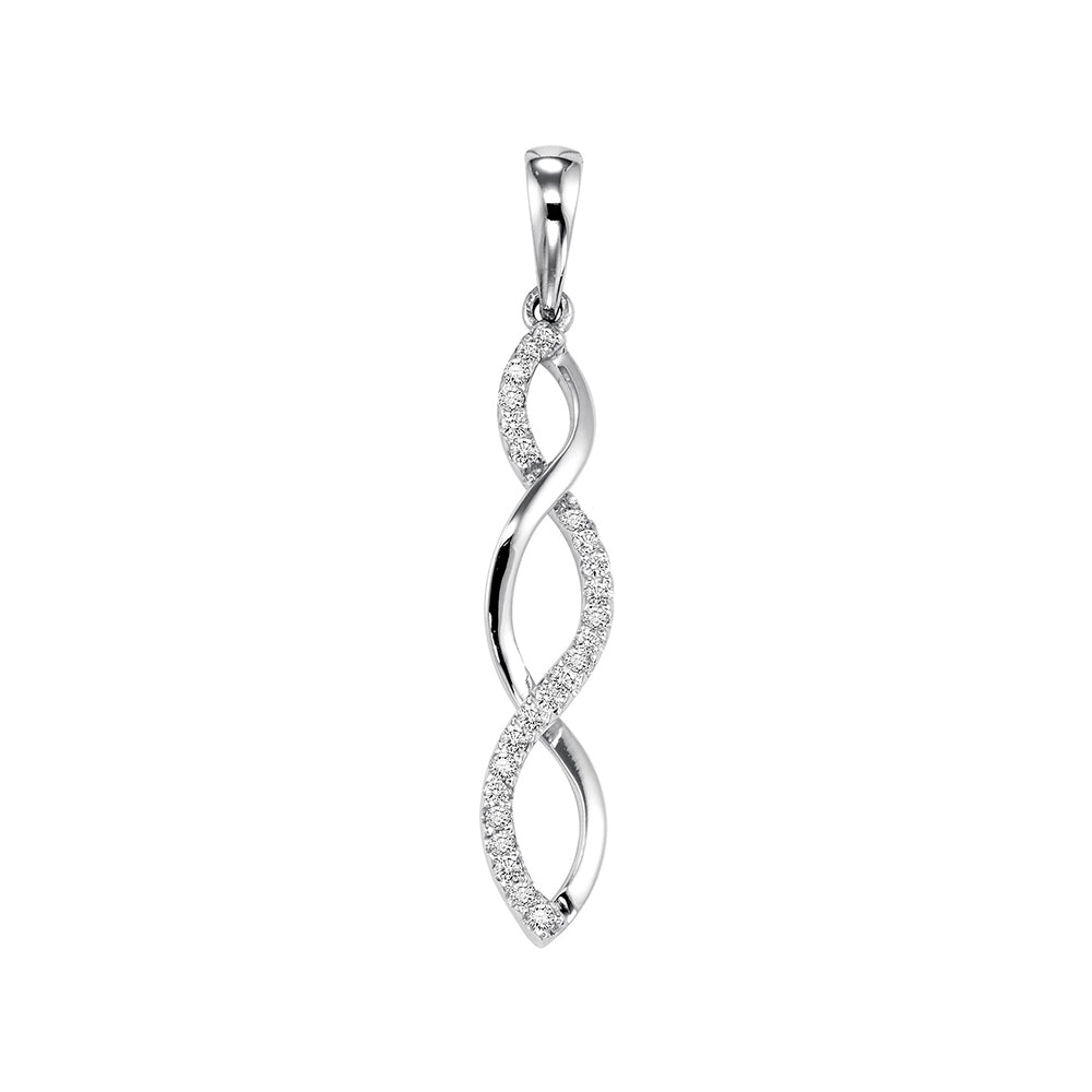 10Kt White Gold Diamond 1/7Ctw Pendant