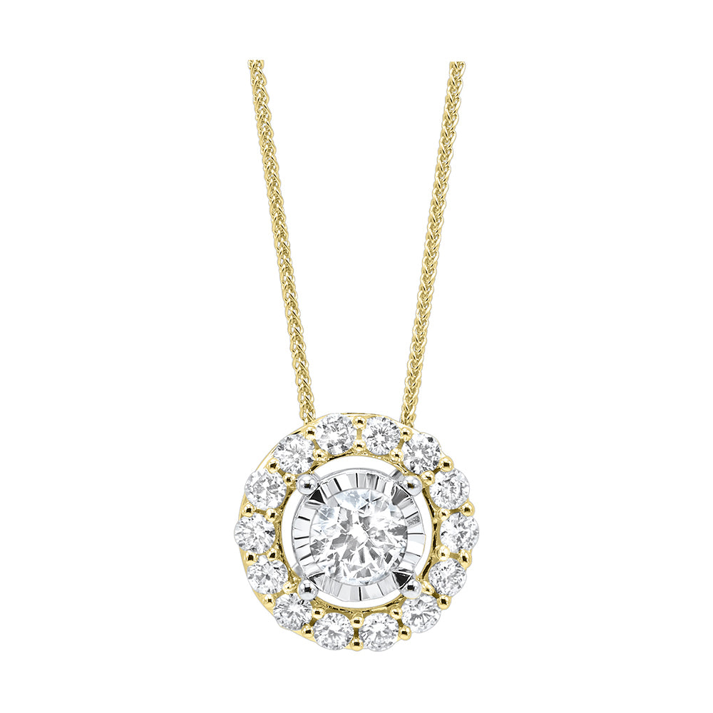 14Kt Yellow Gold Diamond 1Ctw Pendant