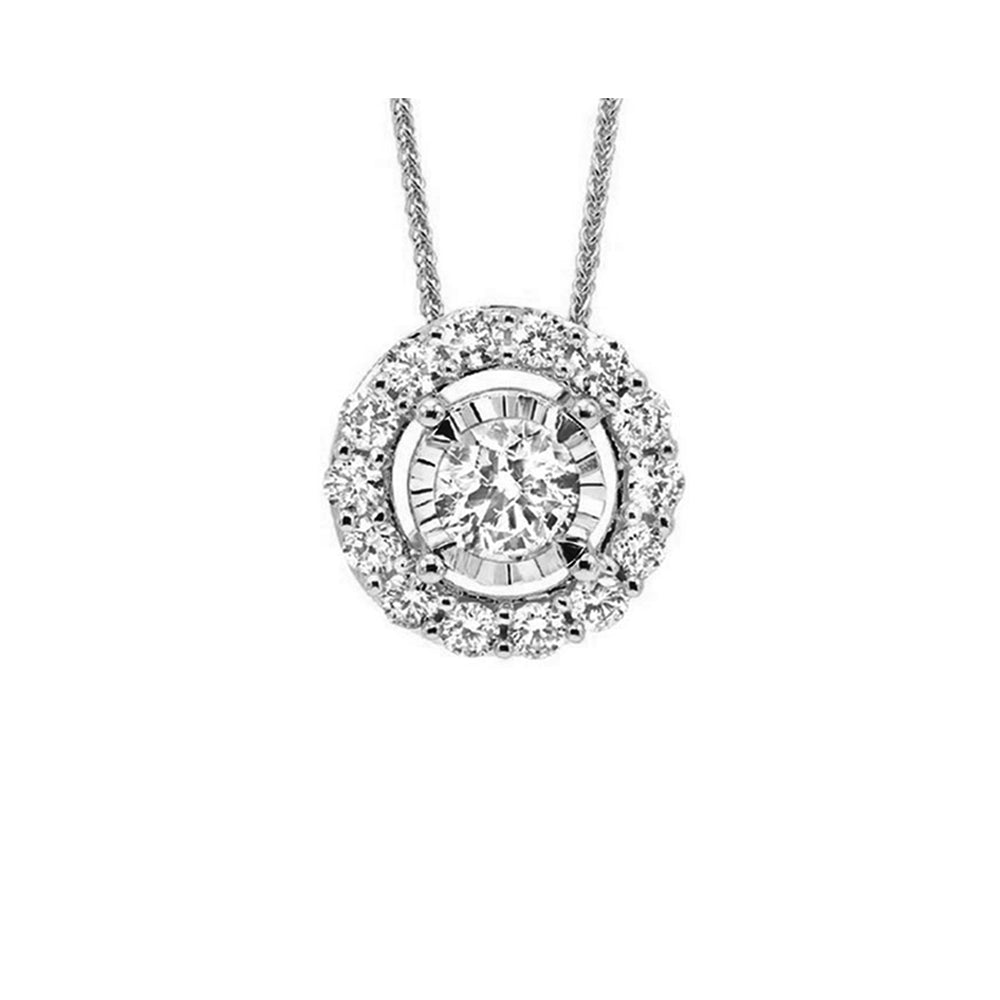 14Kt White Gold Diamond 1/6Ctw Pendant
