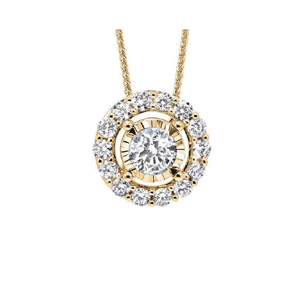 14KT Yellow Gold & Diamond Tru Reflection Neckwear Pendant  - 1/4 ctw
