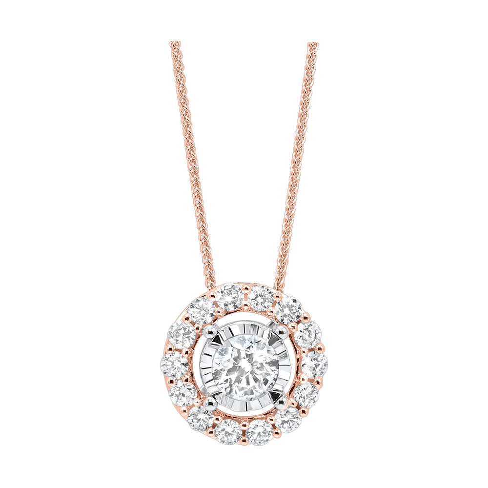 14Kt Rose Gold Diamond 1/10Ctw Pendant