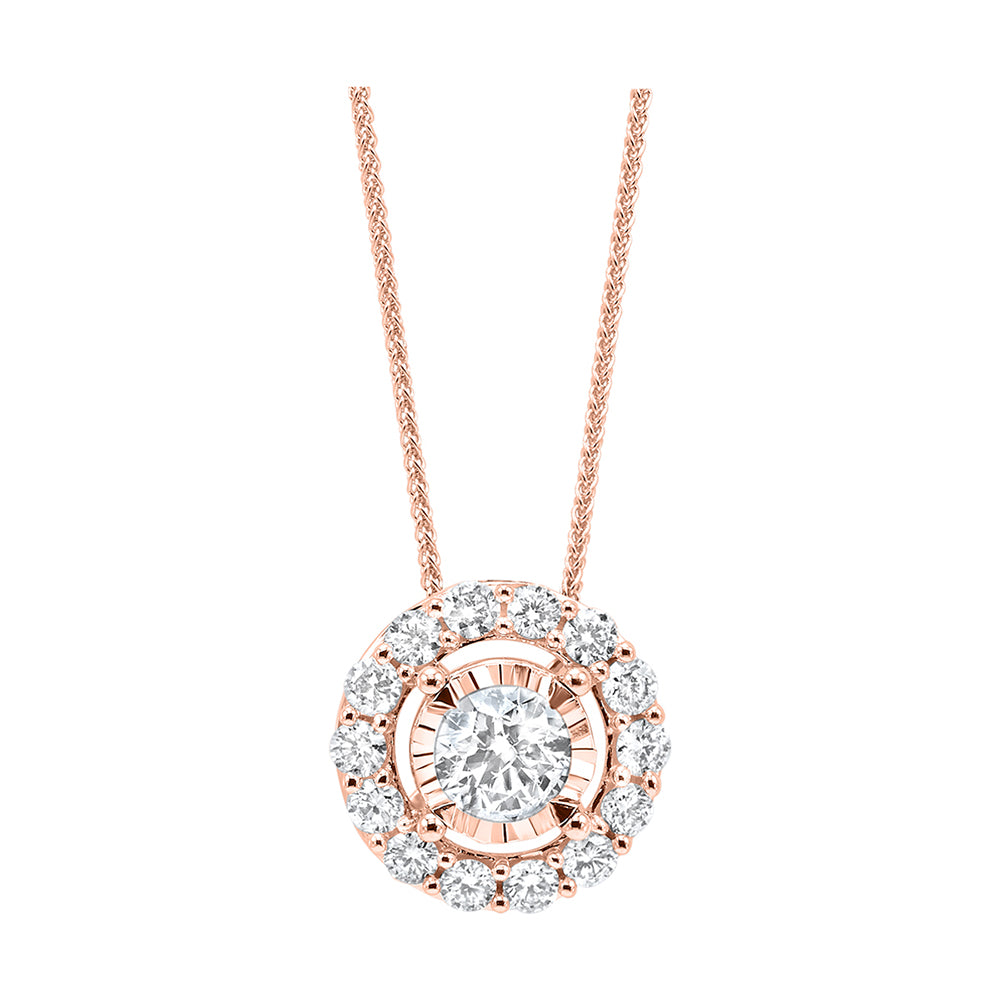 14Kt Rose Gold Diamond 1/10Ctw Pendant