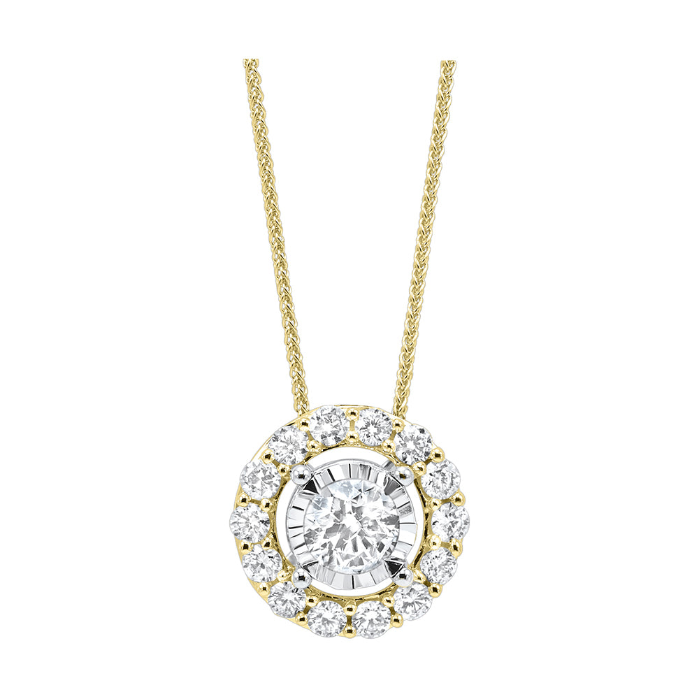 14Kt Yellow Gold Diamond 1/8Ctw Pendant