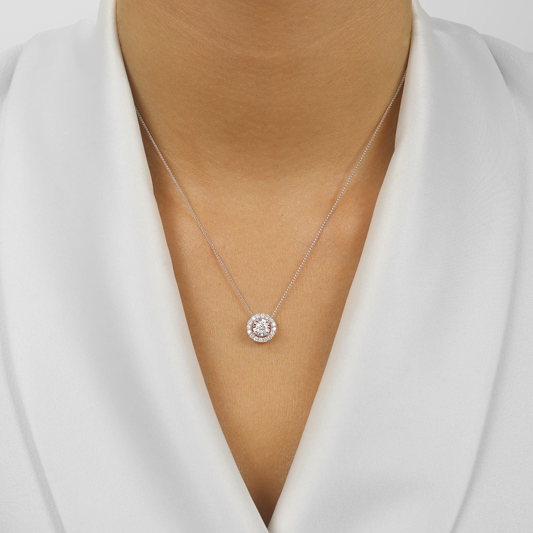 14Kt White Gold Diamond 1/6Ctw Pendant