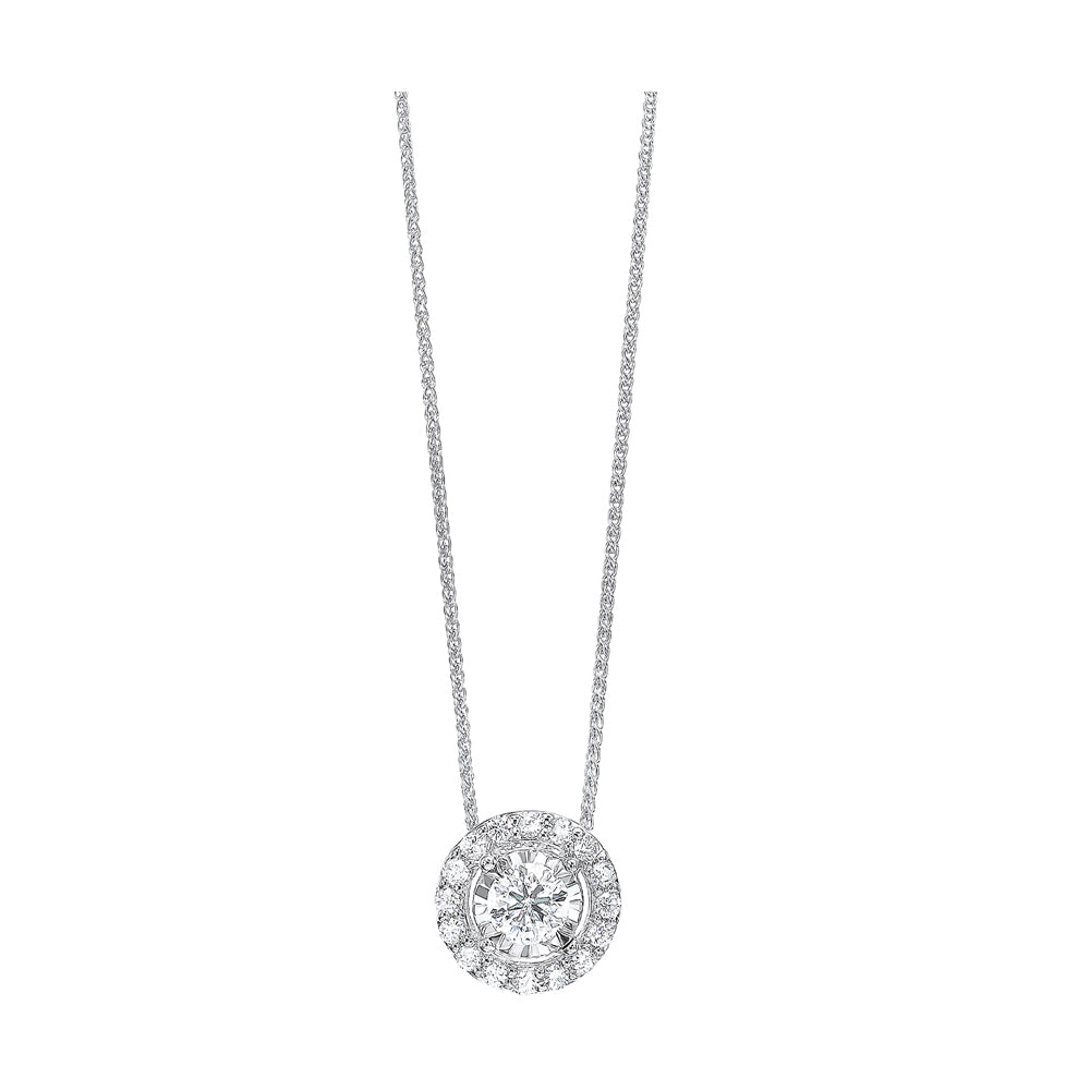 14Kt White Gold Diamond 1/4Ctw Pendant