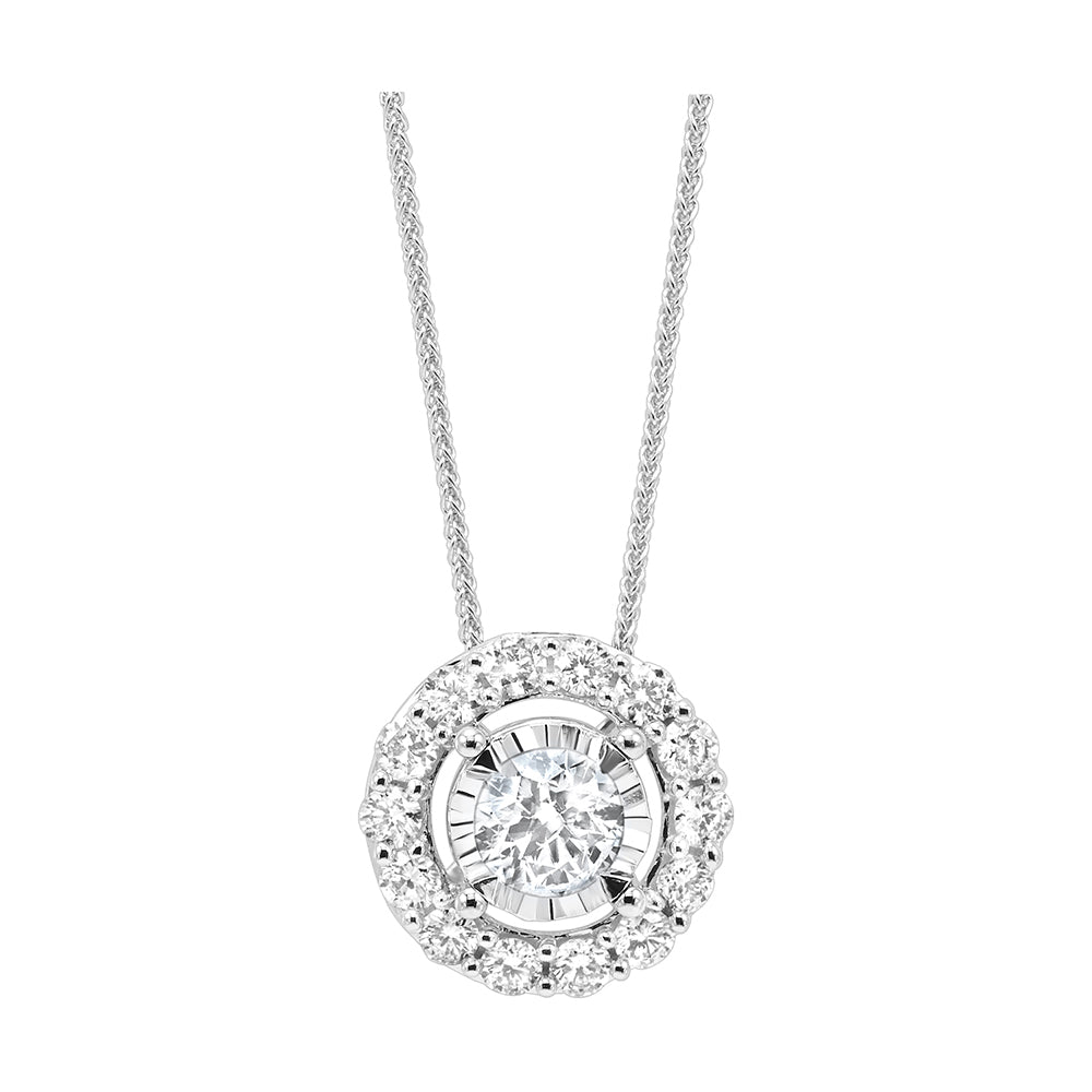 14Kt White Gold Diamond 1/4Ctw Pendant