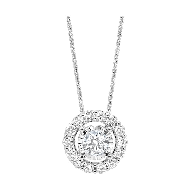 14Kt White Gold Diamond 1/4Ctw Pendant