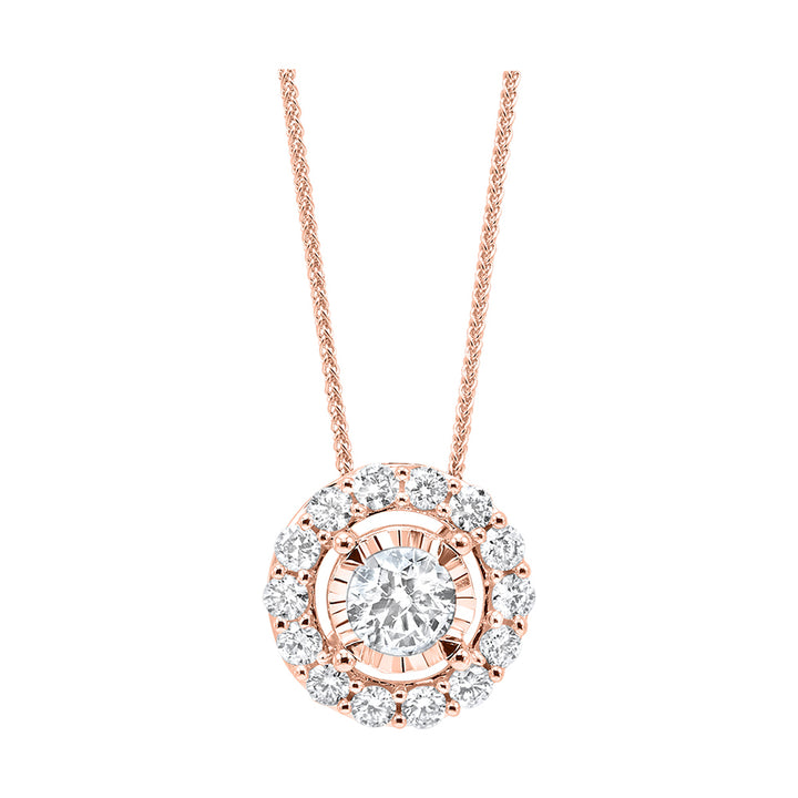 14Kt Rose Gold Diamond 1/3Ctw Pendant