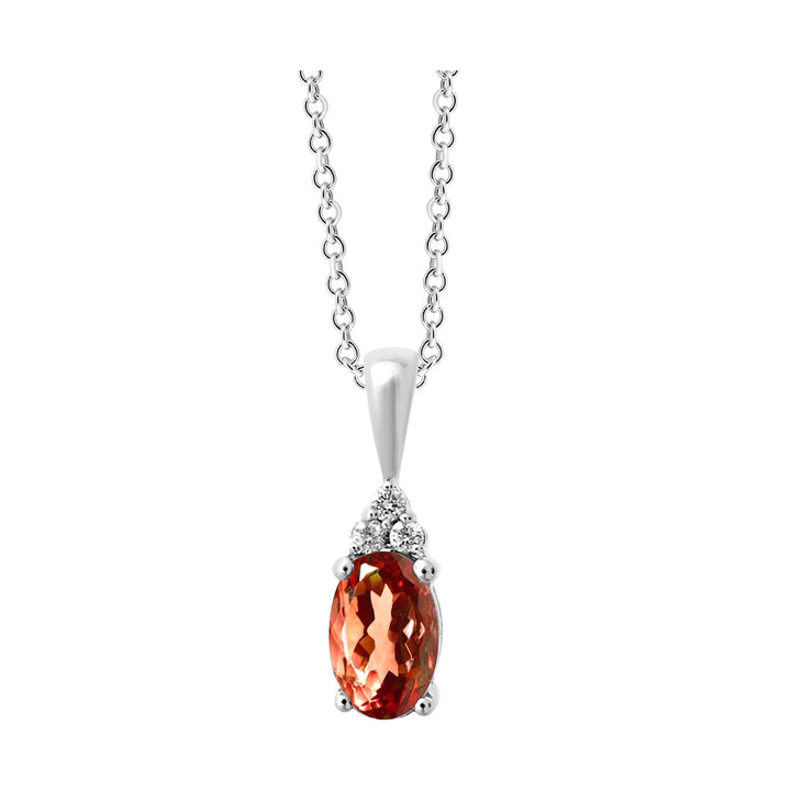10Kt White Gold Diamond 1/50Ctw & Syn Alexandrite 5/8Ctw Pendant