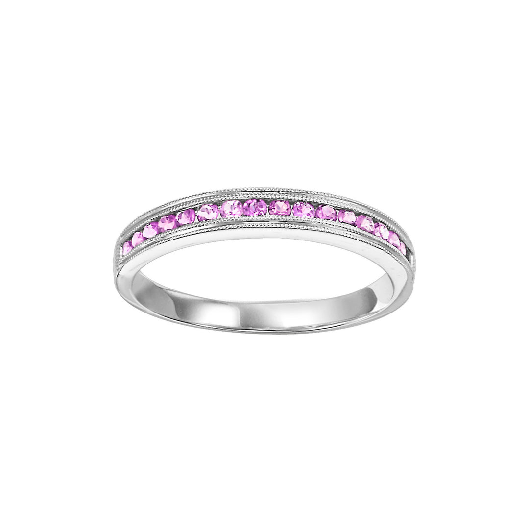 10Kt White Gold & Pink Sapphire 1/3Ctw Ring