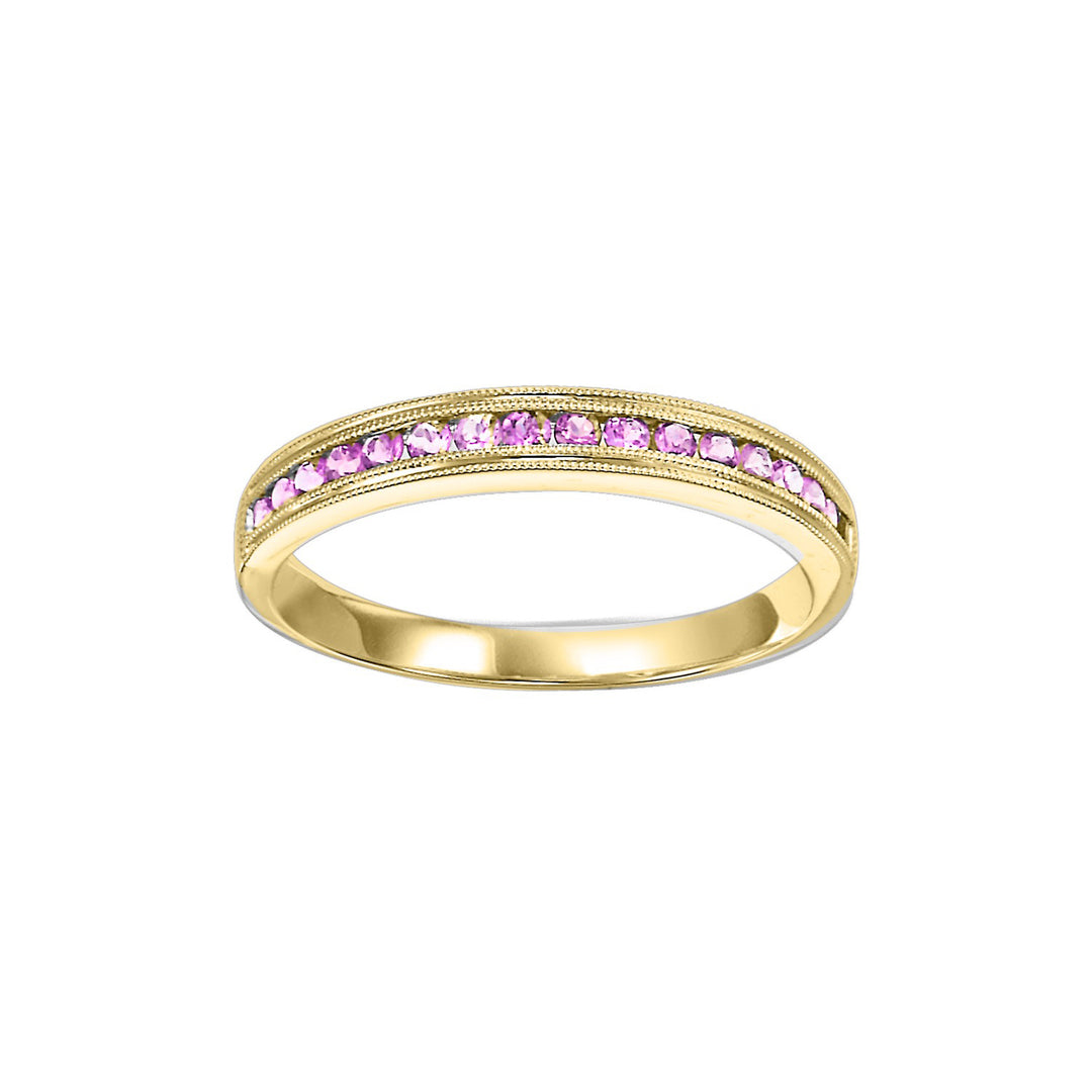 10Kt Yellow Gold & Pink Sapphire 1/3Ctw Ring