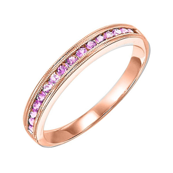 10Kt Rose Gold & Pink Sapphire 1/3Ctw Ring