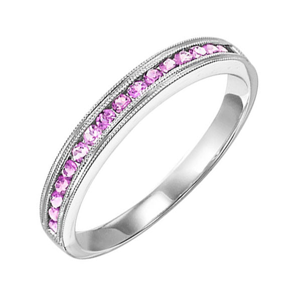 10Kt White Gold & Pink Sapphire 1/3Ctw Ring