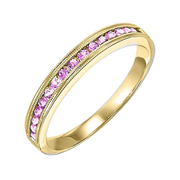 10Kt Yellow Gold & Pink Sapphire 1/3Ctw Ring