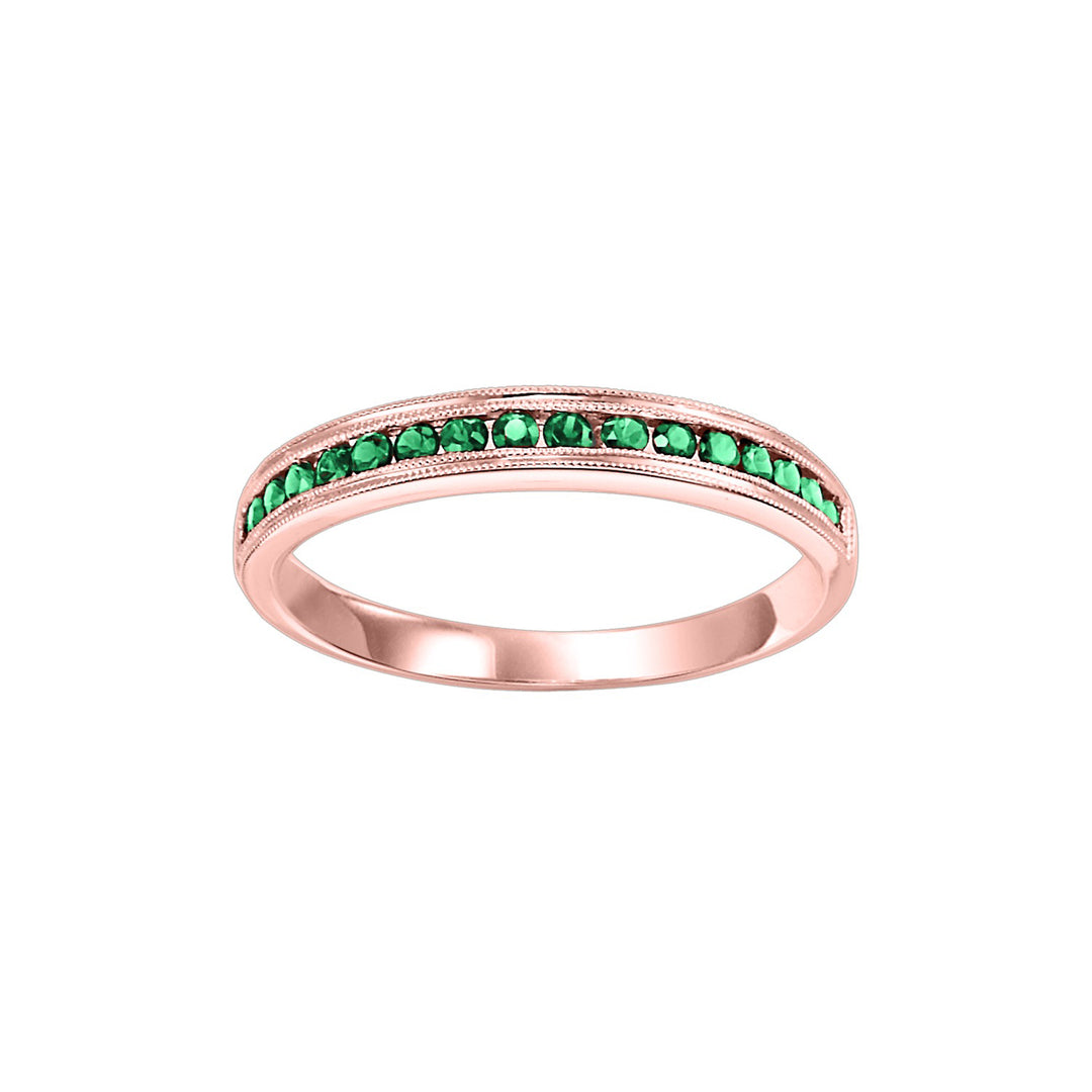10Kt Rose Gold Emerald 1/3Ctw Ring