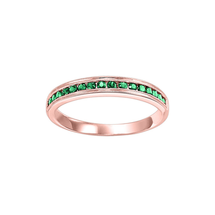 10Kt Rose Gold Emerald 1/3Ctw Ring