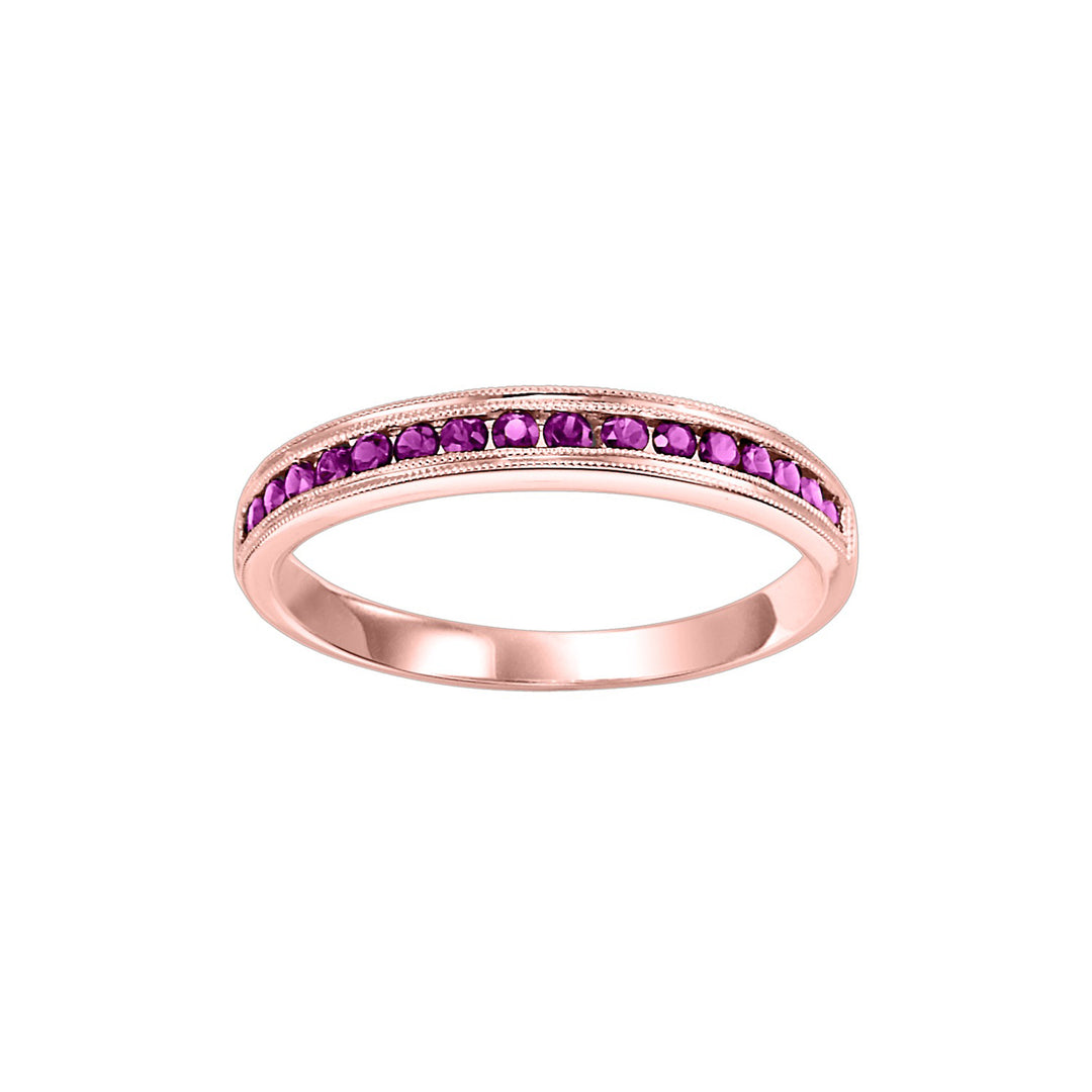 10Kt Rose Gold Ruby 1/3Ctw Ring