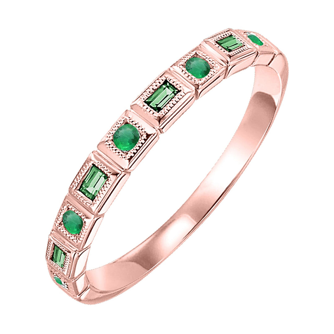 10Kt Rose Gold Emerald 1/5Ctw Ring