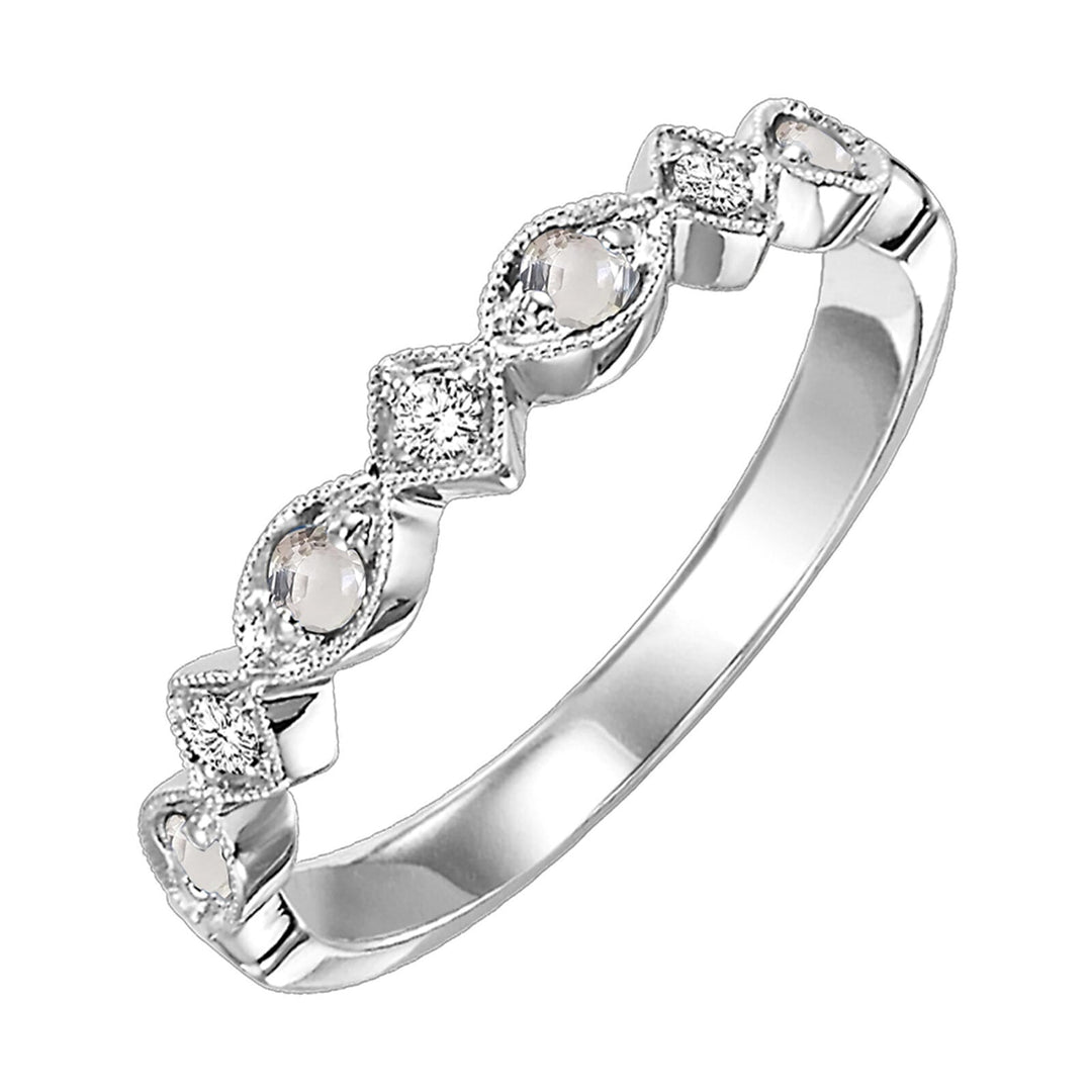 10Kt White Gold Diamond 1/20Ctw & White Sapphire 1/6Ctw Ring