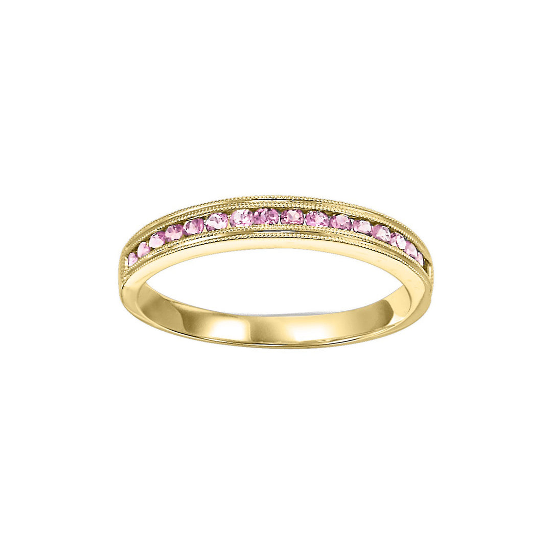 14Kt Yellow Gold & Pink Sapphire 1/3Ctw Ring