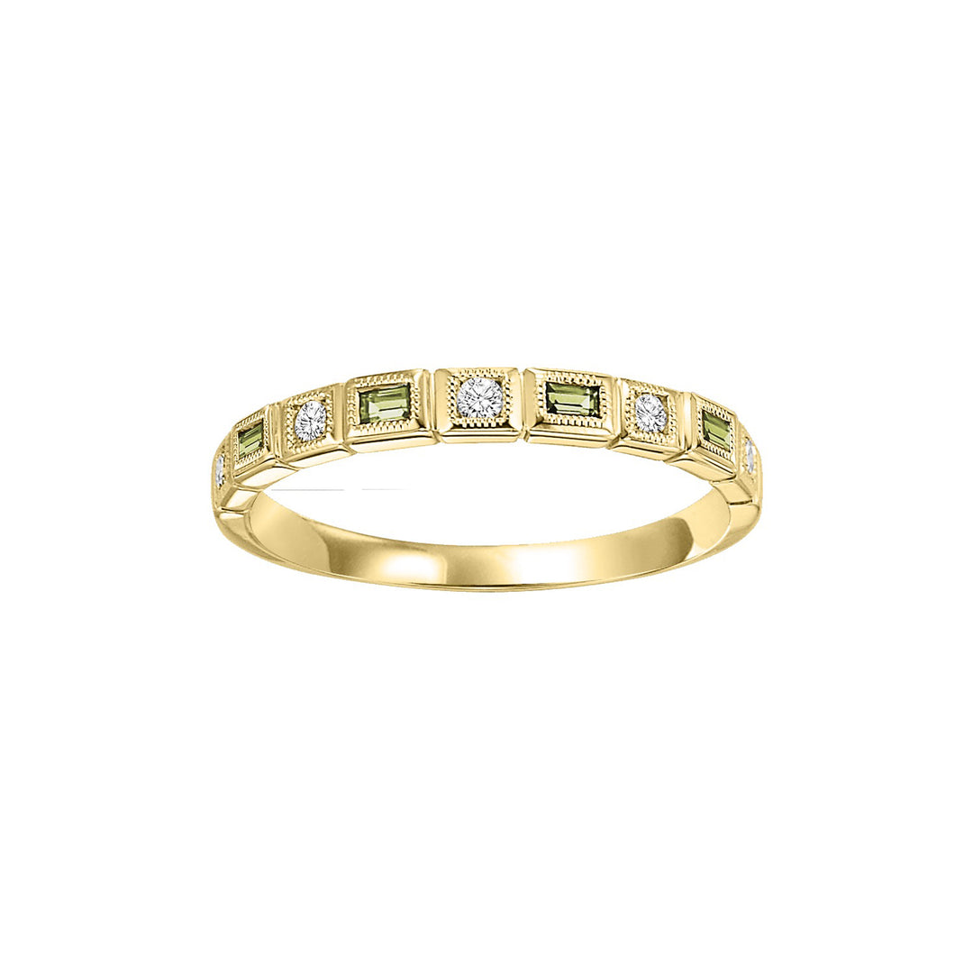 10Kt Yellow Gold Diamond 1/10Ctw & Peridot 1/7Ctw Ring