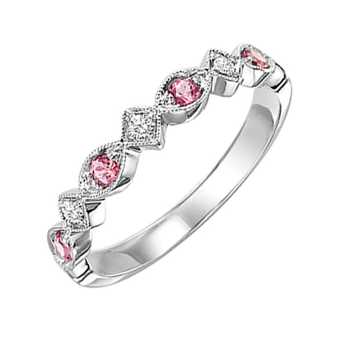 10Kt White Gold Diamond 1/20Ctw & White Topaz 1/6Ctw Ring