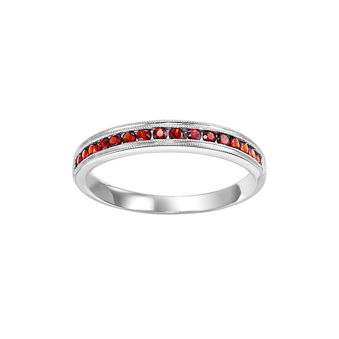 10Kt White Gold Garnet 1/3Ctw Ring