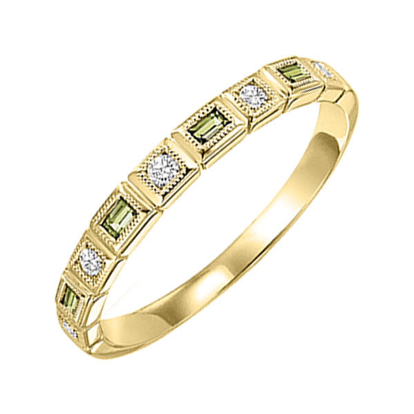 14KT Yellow Gold & Diamond Classic Book Stackable Fashion Ring  - 1/10 ctw