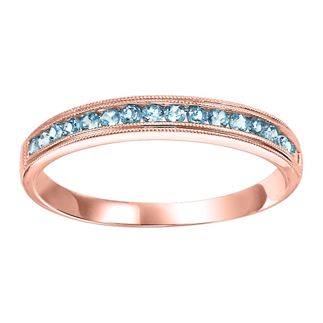 14Kt Rose Gold Blue Topaz 1/3Ctw Ring