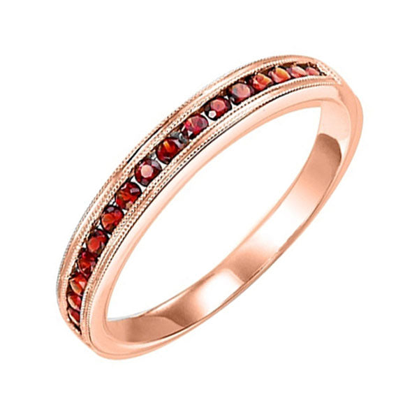14Kt Rose Gold Garnet 1/3Ctw Ring