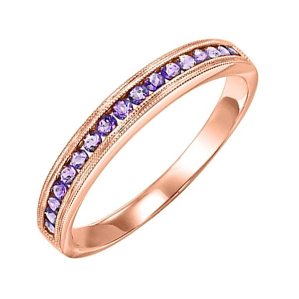 14Kt Rose Gold & Amethyst 1/3Ctw Ring