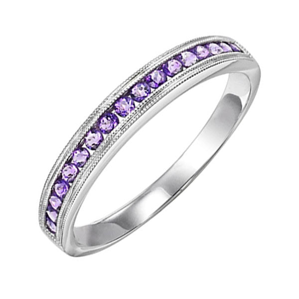 14Kt White Gold Amethyst 1/3Ctw Ring
