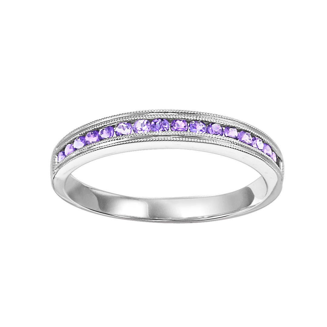 10Kt White Gold & Syn Alexandrite 1/4Ctw Ring