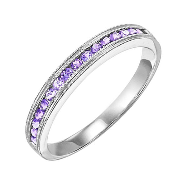 10Kt White Gold & Syn Alexandrite 1/4Ctw Ring