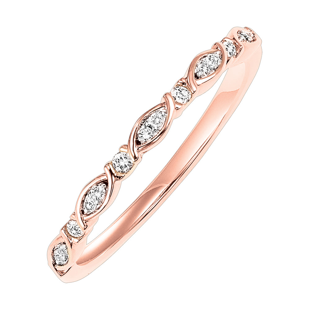 14Kt Rose Gold Diamond 1/12Ctw Ring