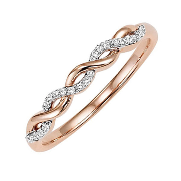 14Kt Rose Gold Diamond 1/20Ctw Ring
