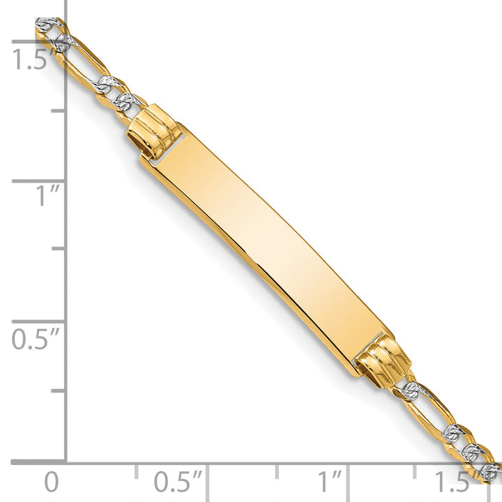 14k with Rhodium PavÃ© Figaro ID Bracelet