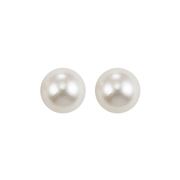 Silver (SLV 995) Classic Book Freshwater Pearls Stud Earrings