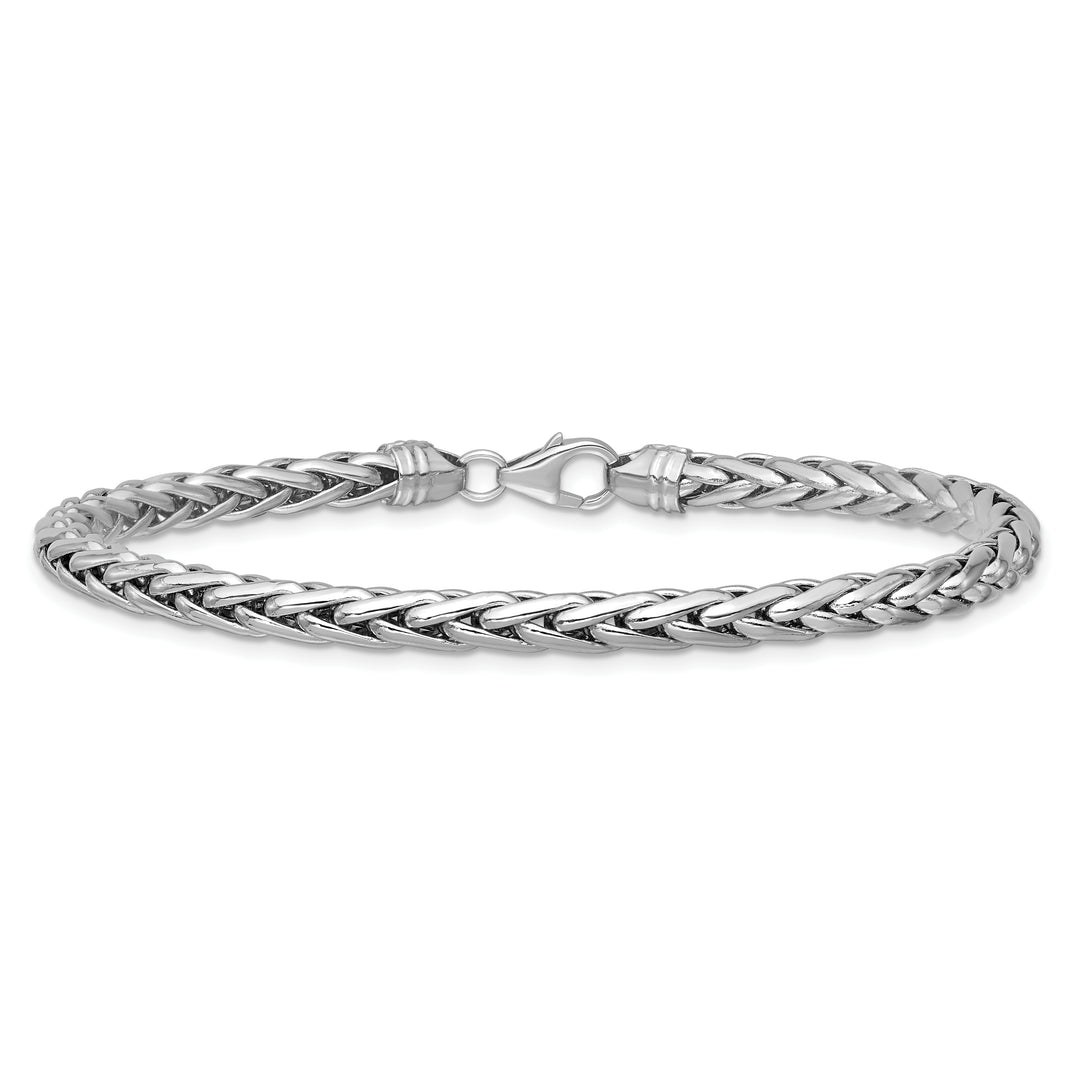14k White Polished 8.25in Wheat Chain Bracelet