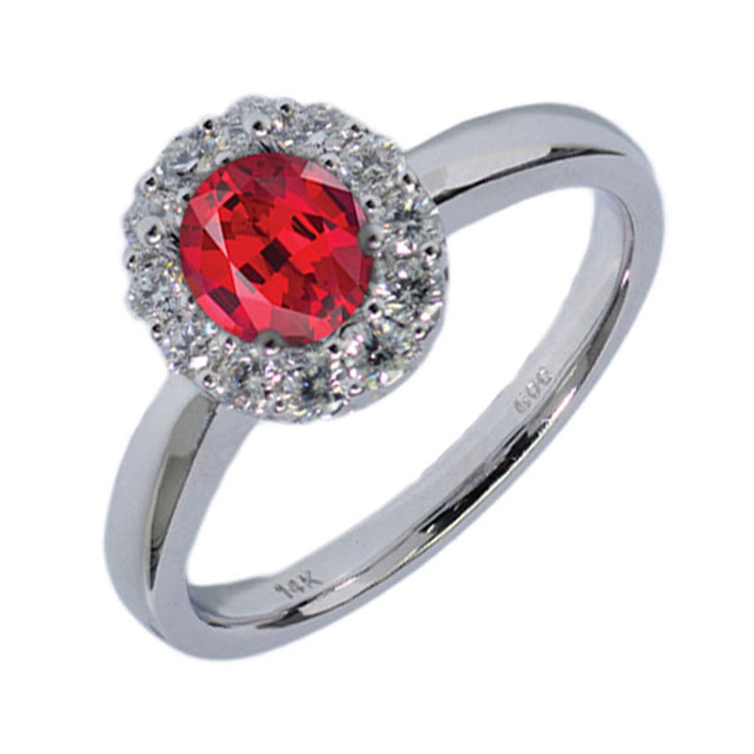 14Kt White Gold Diamond 1/3Ctw & Ruby 1 1/7Ctw Ring