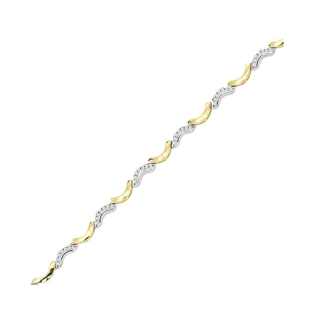 14Kt White Yellow Gold Diamond 1Ctw Bracelet