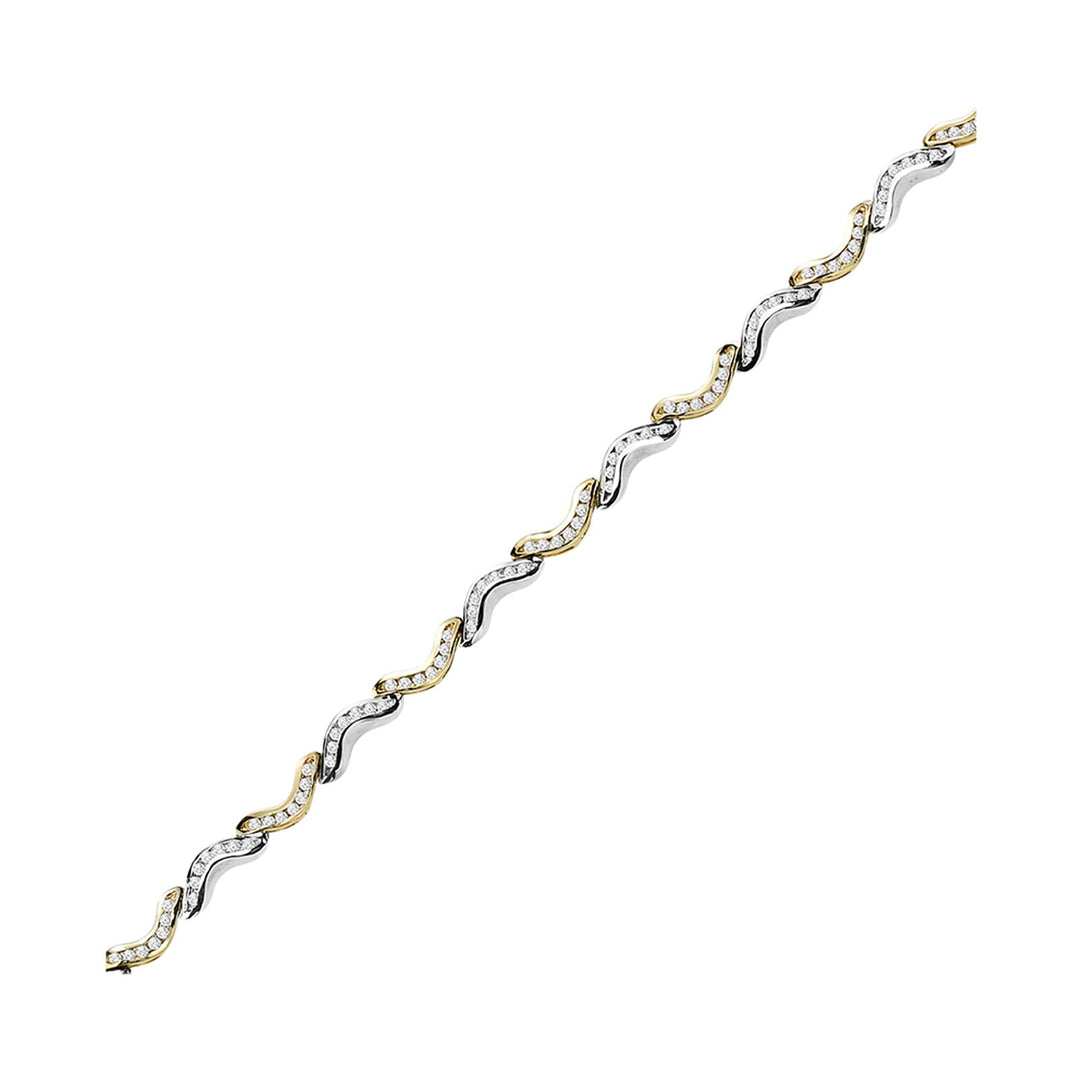 14Kt White Yellow Gold Diamond 2Ctw Bracelet
