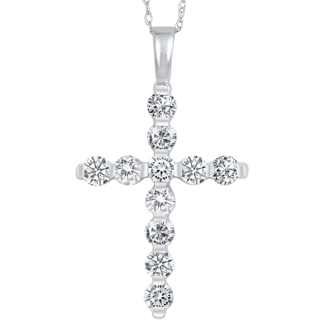 14Kt White Gold Diamond 1Ctw Pendant