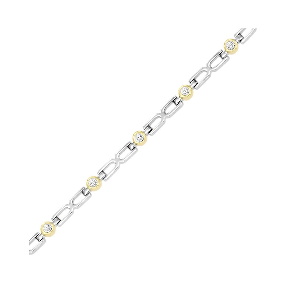 14Kt White Yellow Gold Diamond 1/2Ctw Bracelet