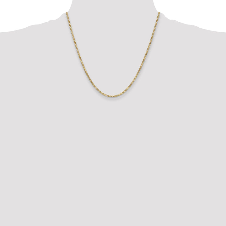 14k 2.2mm Lightweight Flat Bismark Chain